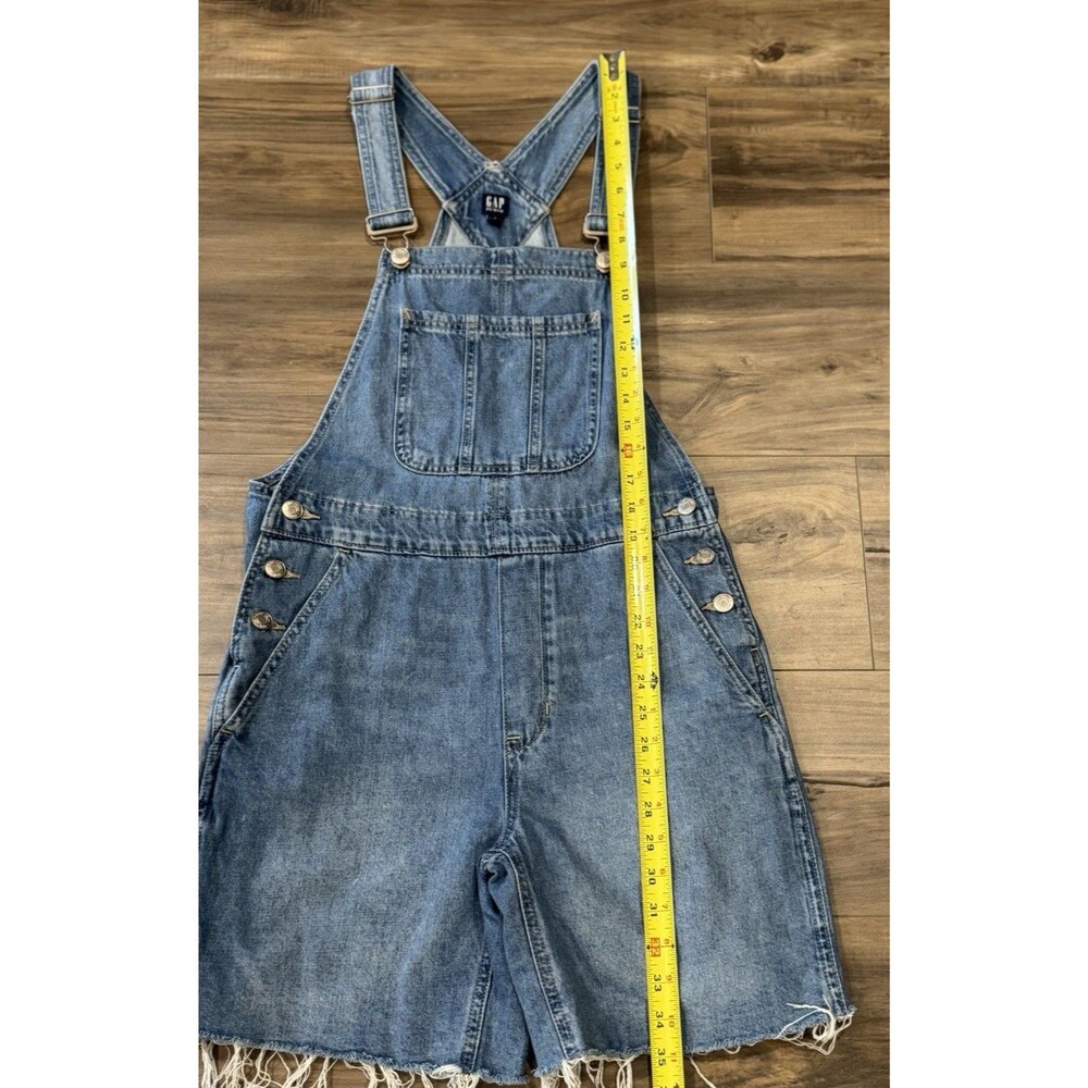 Gap Womens Size Small Denim Shortalls Cut Off Overalls Shorts Blue